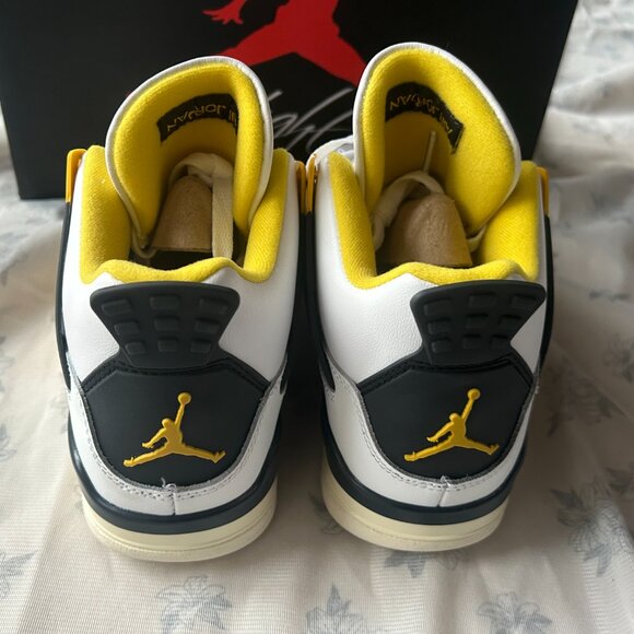 Air Jordan 4 Retro Vivid Sulfur White And Yellow Sneakers - Picture 2 of 6
